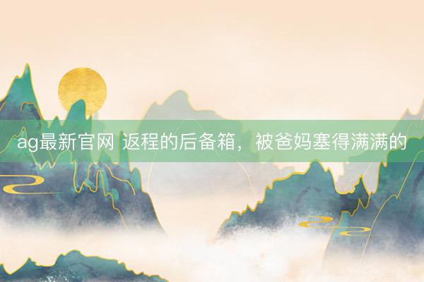 ag最新官网 返程的后备箱,被爸妈塞得满满的