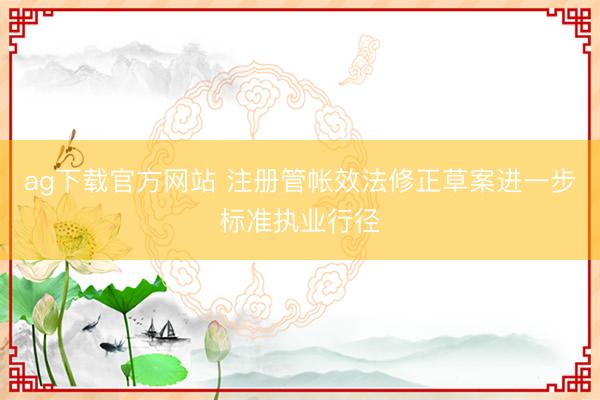 ag下载官方网站 注册管帐效法修正草案进一步标准执业行径