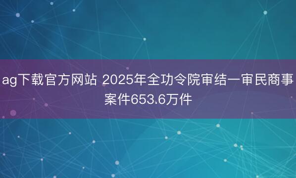 ag下载官方网站 2025年全功令院审结一审民商事案件653.6万件